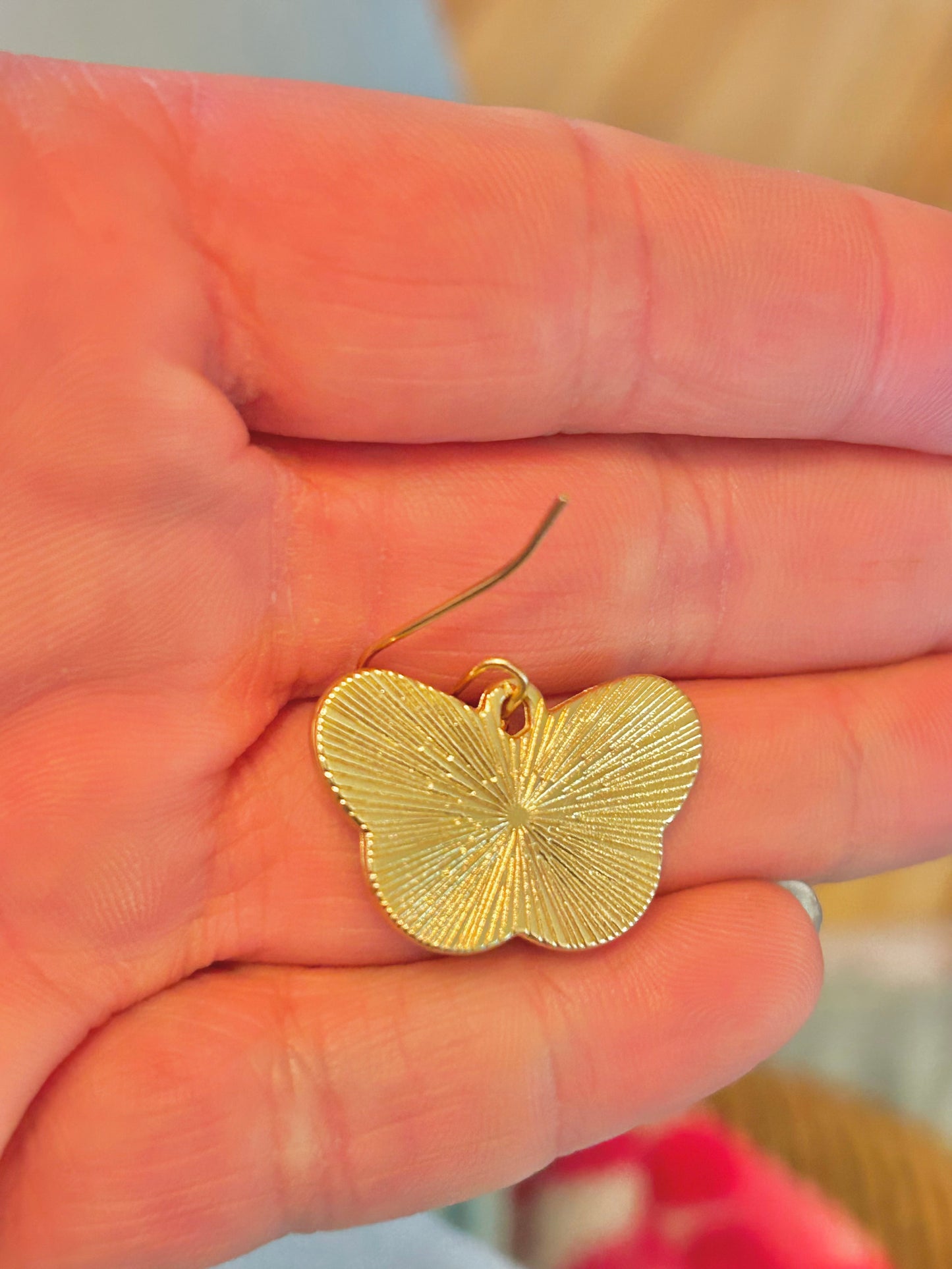 Golden monarch butterfly earrings