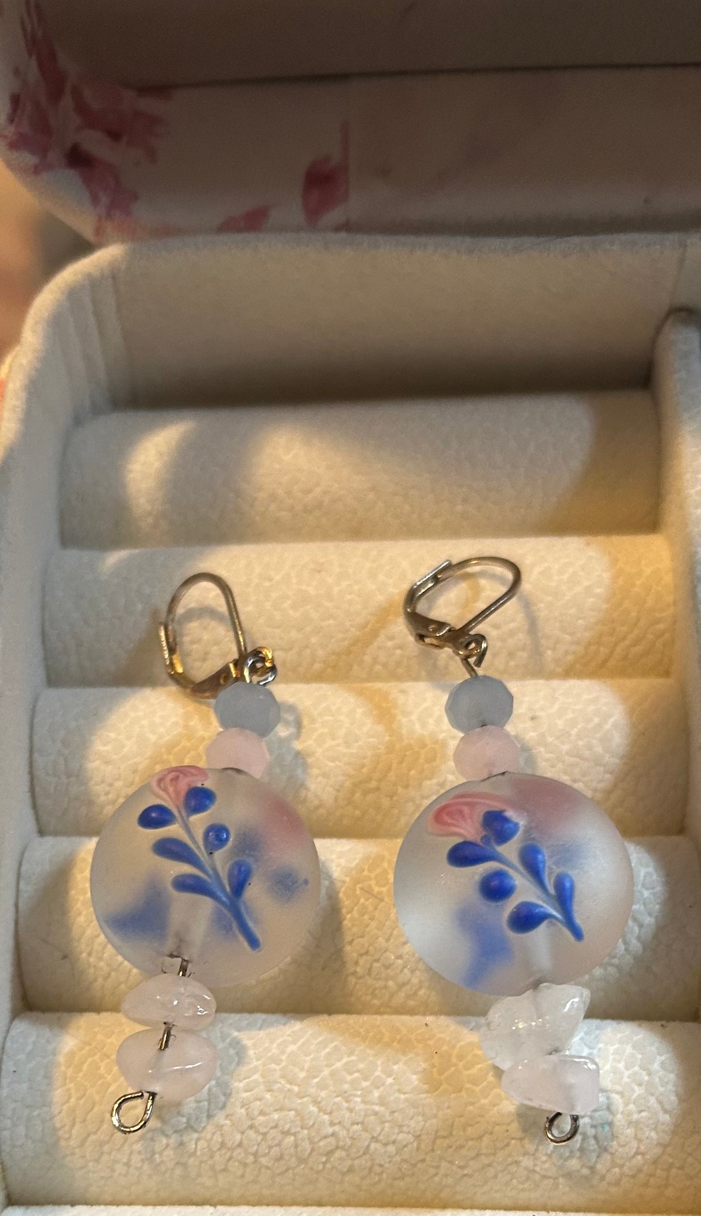 Glass flower earrings