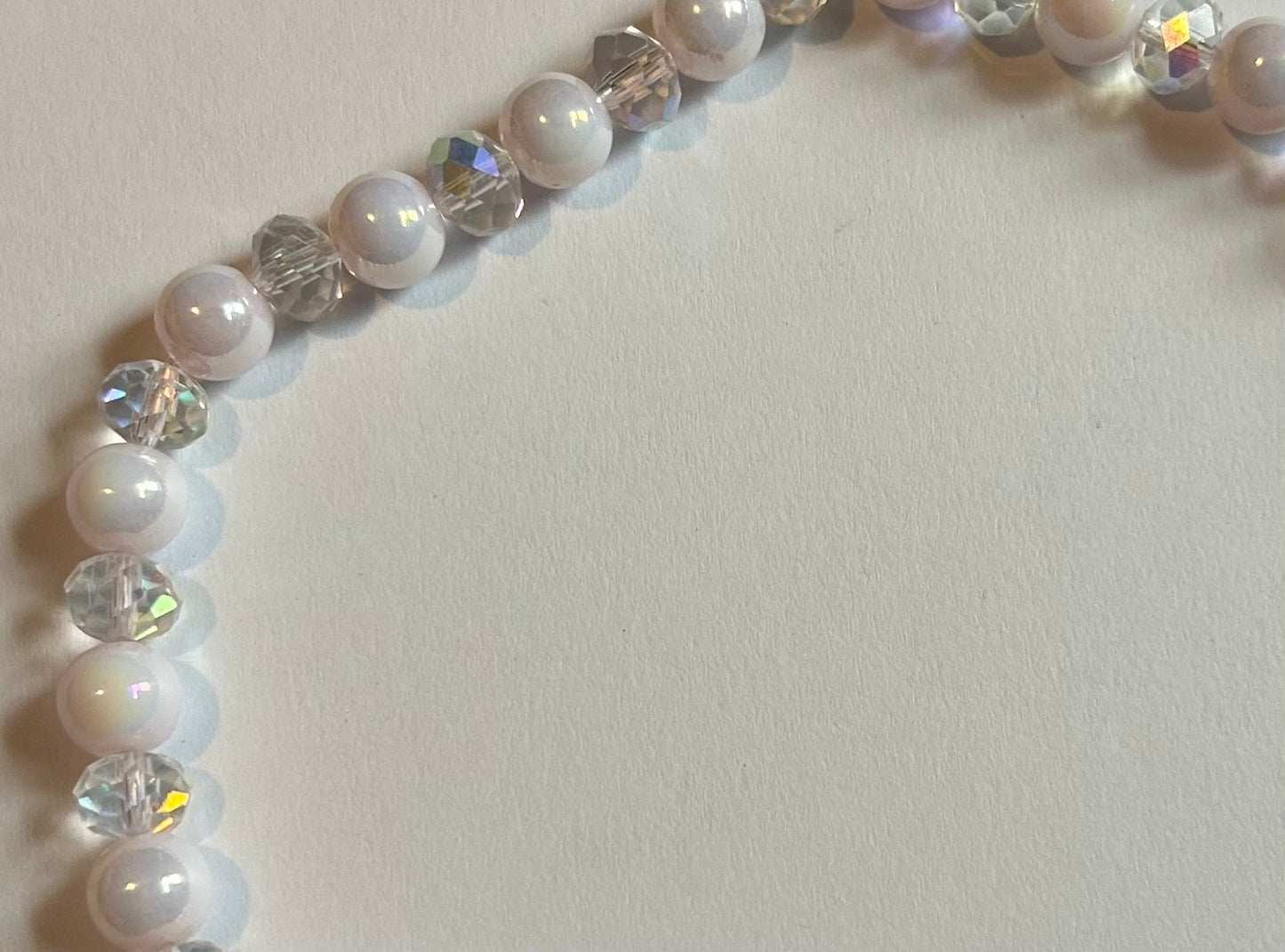 Pink and white choker necklace